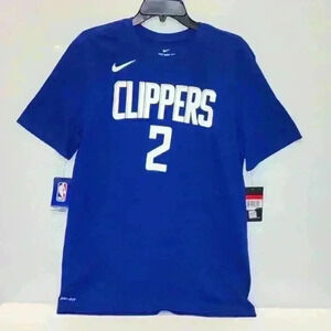 NIKE Clipper #2 Leonard Dri-Fit blue T-Shirt Size Large T819444
